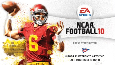 NCAA Football 10 title screen for PSP